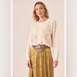 NKN Floral Embroidered Sweater size M/L NWT